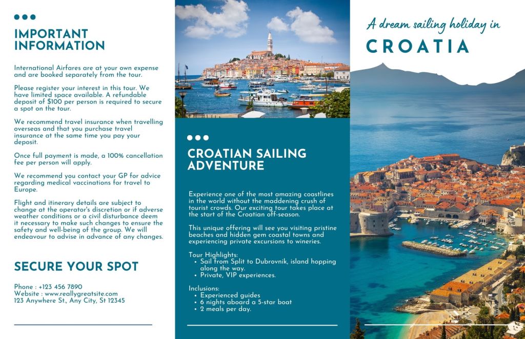 copywriting portfolio travel flyer image