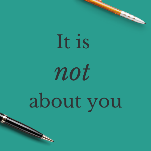 Graphic: compelling writing is not about you.